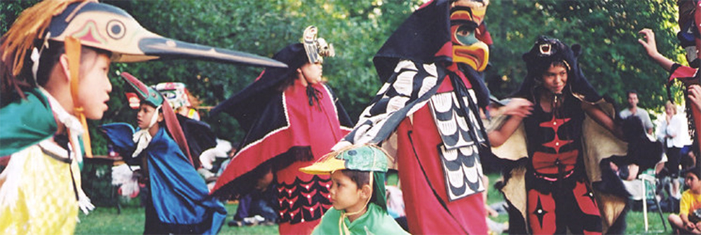 Nuu-chah-nulth children from Haahuupayak School performing the Animal Kingdom traditional dance